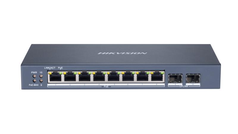 HIKVISION DS-3E1510P-SI 10 Port Gbit 8 Port PoE+ 120W 2xSFP Uplink Yönetilebilir Smart Switch