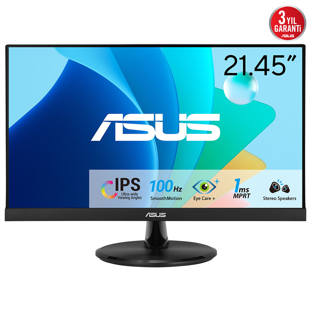 ASUS VP229HF 21.5" IPS 1ms 100Hz FullHD 1920x1080 HDMI VGA Siyah Monitör