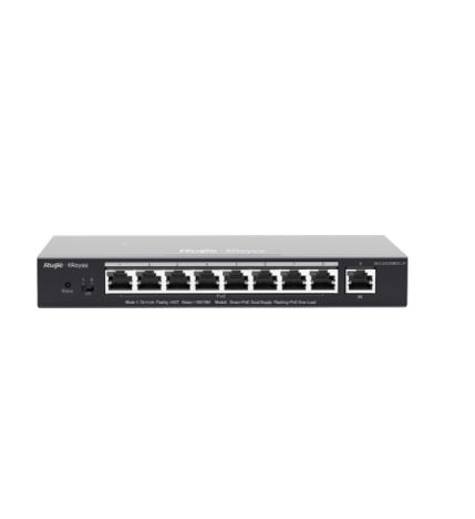 RUIJIE-REYEE RG-ES209GC-P 9 Port Gbit 8 port poe 120W Yönetilebilir (L2) Switch