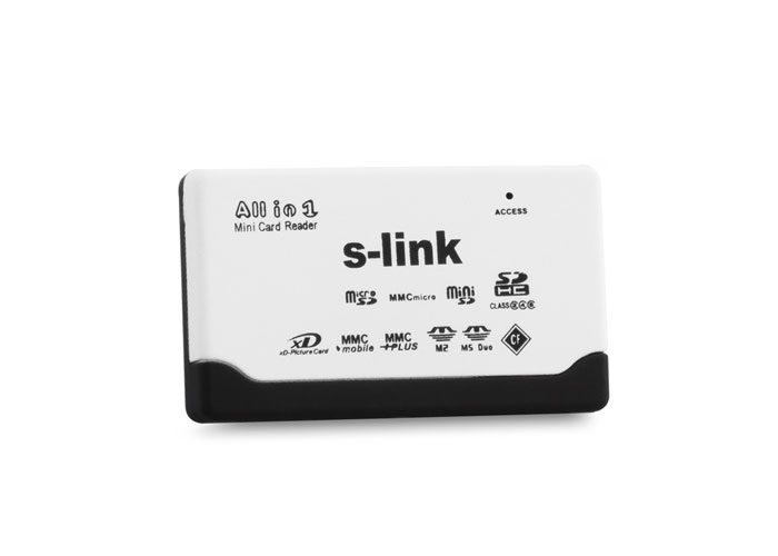 S-LINK SLX-A62 TF+M2 USB Harici Beyaz Kart Okuyucu