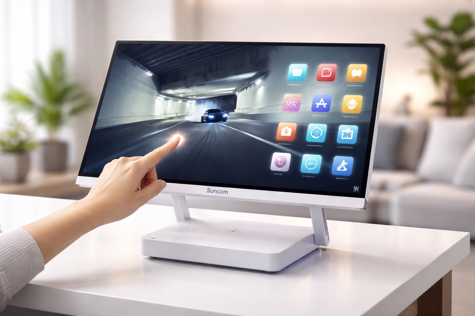 SUNCOM Touch SCA-134T i5-14450H 16GB 512GB SSD O/B Dokunmatik 23.8" Beyaz DOS All in One PC Bataryalı