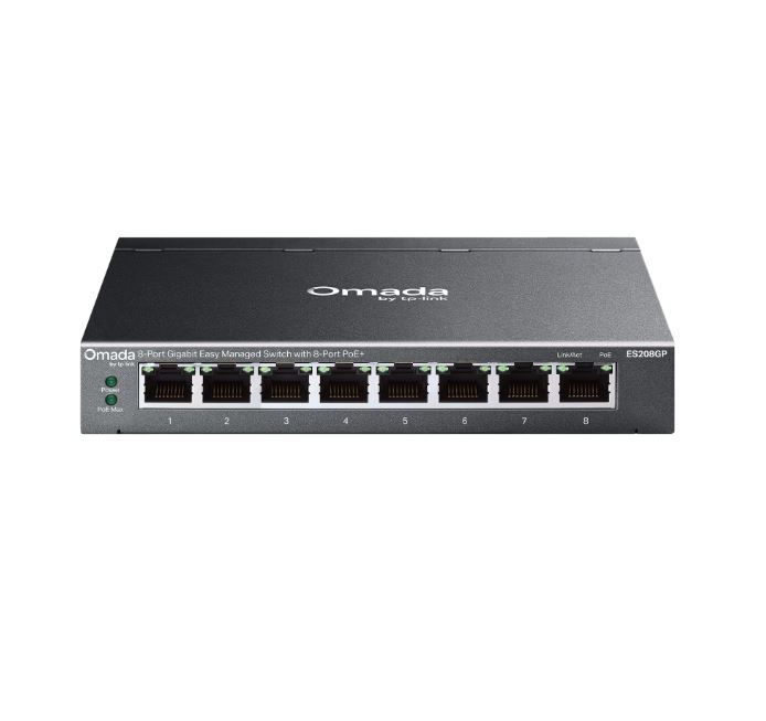 TP-LINK OMADA ES208GP 8 Port Gbit 8 Port PoE+ 64W Metal Yönetilebilir Switch