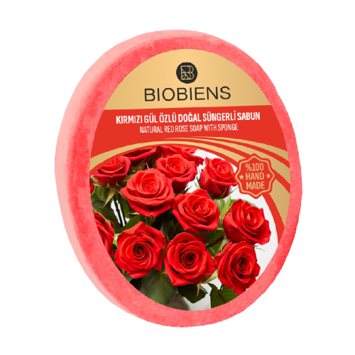 KIRMIZI GÜL ÖZLÜ SÜNGERLİ SABUN 135 GR
